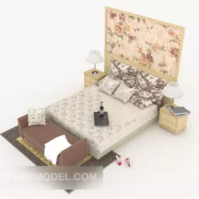 European Minimalist Bed 3d model
