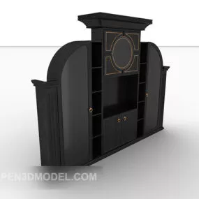European Minimalist Black Cabinet 3d model