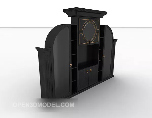 European Minimalist Black Cabinet 3d model European Minimalist Black Cabinet 3d model