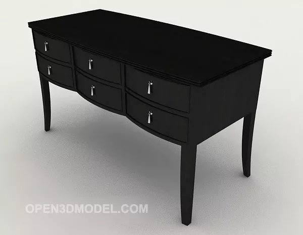 European Minimalist Black Desk 3d model European Minimalist Black Desk 3d model