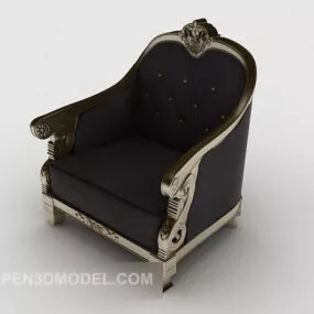 European Minimalist Black Sofa 3d model