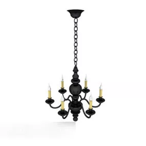European Minimalist Craft Chandelier 3d model