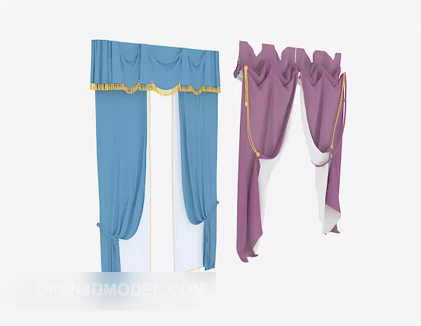 European Minimalist Curtain 3d model European Minimalist Curtain 3d model