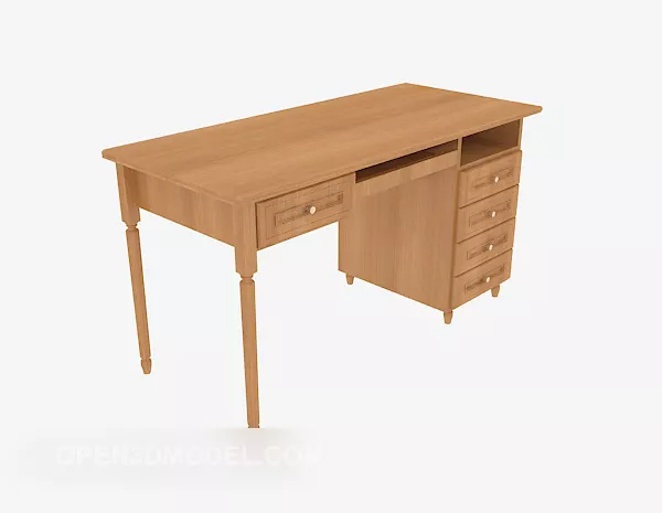 European Minimalist Desk 3d model European Minimalist Desk 3d model