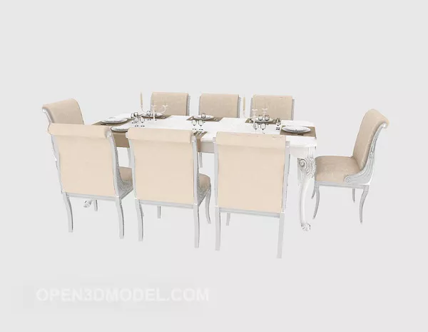 European Minimalist Dining Table Chair 3d model European Minimalist Dining Table Chair 3d model