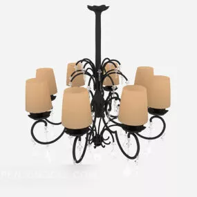European Minimalist Home Chandelier 3d model