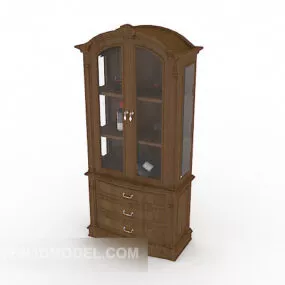 European Minimalist Home Display Cabinet 3d model