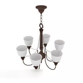 European Minimalist Living Room Chandelier 3d model