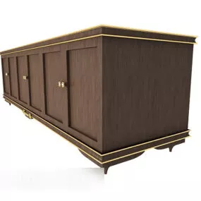 European Minimalist Locker Wooden 3d model