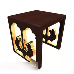 European Vintage Minimalist Square Table 3d model