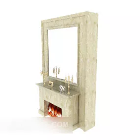 European Minimalist Style Fireplace 3d model
