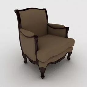 European Minimalist Style Single Sofa 3d model