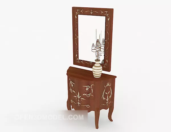 European Wooden Entrance Hall Cabinet 3d model European Wooden Entrance Hall Cabinet 3d model