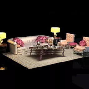 European Multiplayer Sofa Set 3d model