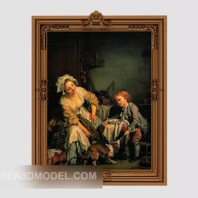 European Oil Painting 3d model