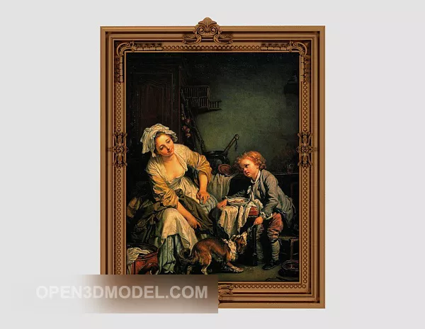 European Oil Painting 3d model European Oil Painting 3d model
