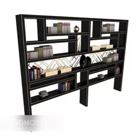 European Old Bookshelf Wooden 3d model