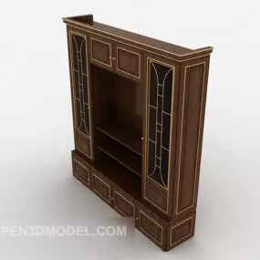 European Old Wardrobe Wooden 3d model
