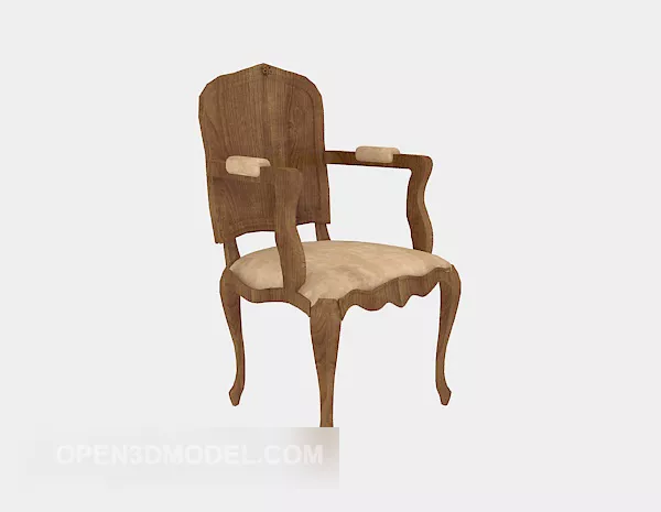 European Original Wood Chair 3d model European Original Wood Chair 3d model