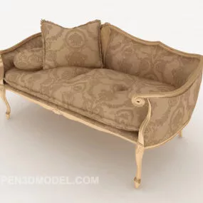 European Pattern Double Sofa 3d model