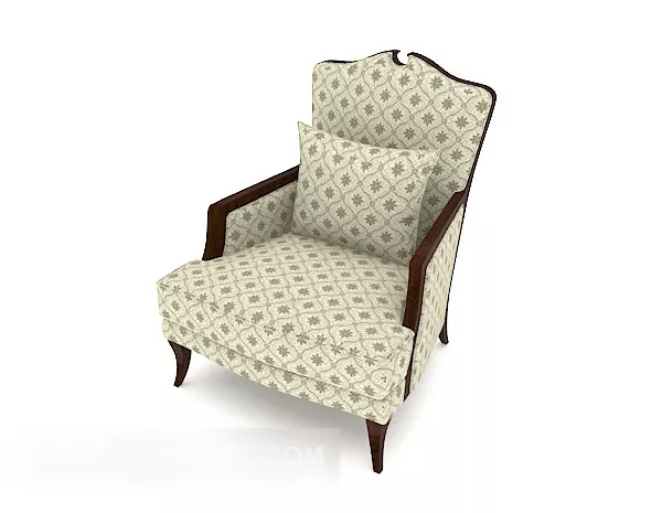 European Pattern Single Sofa 3d model European Pattern Single Sofa 3d model