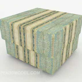 European Pattern Sofa Stool 3d model