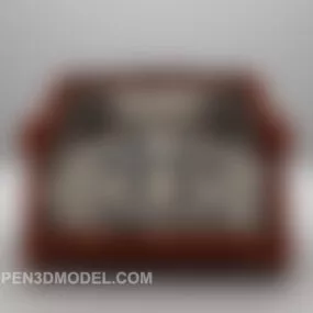 European Fabric Patterned Sofa Chair 3d model
