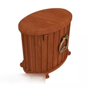 European Bedside Table Mahogany 3d model