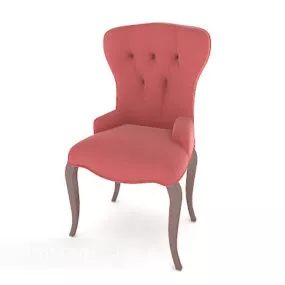 European Vintage Red Home Dining Chair 3d model