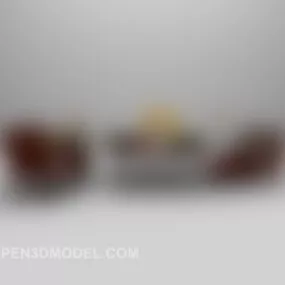 European Red Sofa 3d model