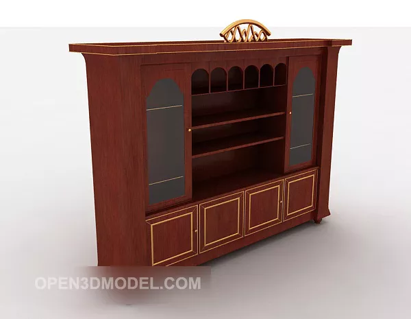 Red Wine With Holder 3d model