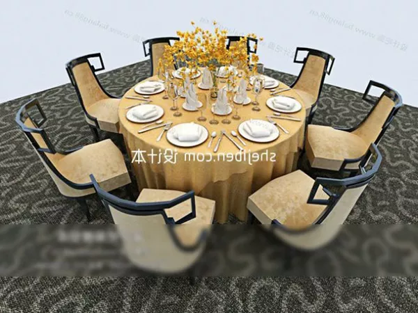 European Restaurant Small Round Table 3d model European Restaurant Small Round Table 3d model