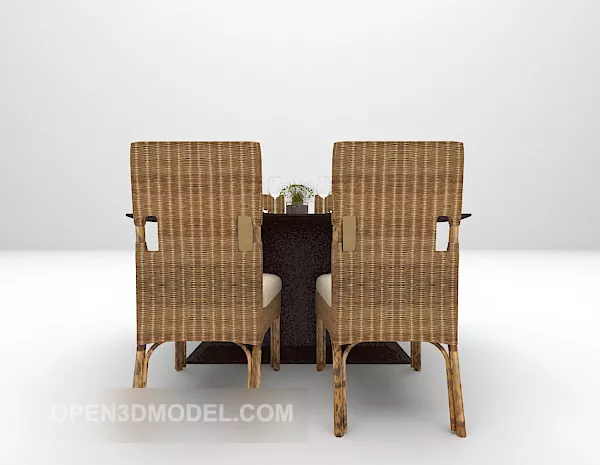 European Restaurant Table Dinning Set 3d model European Restaurant Table Dinning Set 3d model