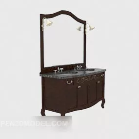 European Retro Bathroom Mirror 3d model