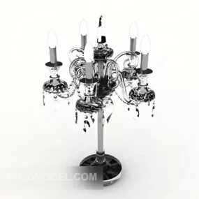 European Retro Black Candlestick Lamp 3d model