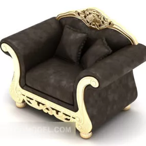 European Retro Black Sofa 3d model