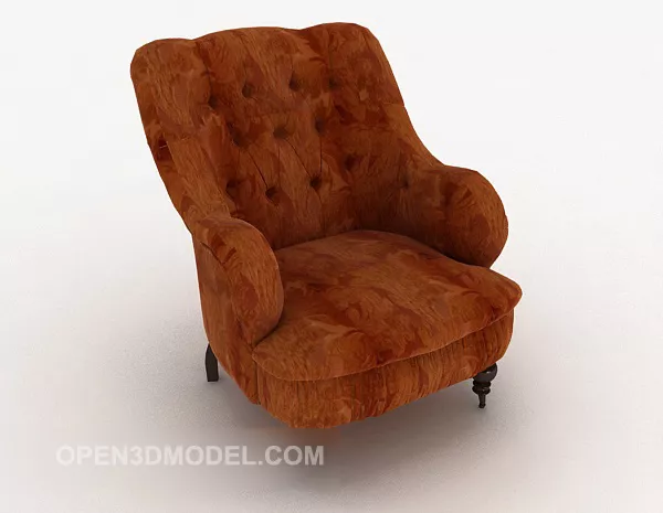 European Brown Single Sofa Wing Back 3d model European Brown Single Sofa Wing Back 3d model