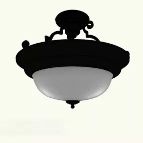 European Retro Chandelier Round Shaped 3d model