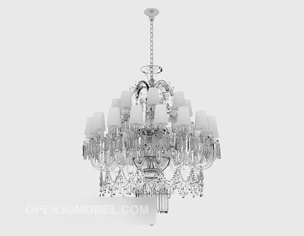European Retro Crystal Chandelier 3d model European Retro Crystal Chandelier 3d model