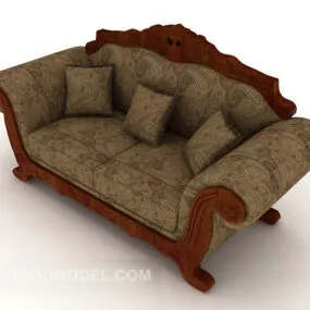 European Retro Double Sofa 3d model