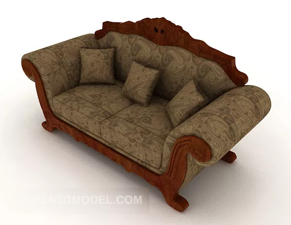 European Retro Double Sofa 3d model European Retro Double Sofa 3d model