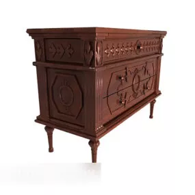 European Vintage Retro Exquisite Side Cabinet 3d model