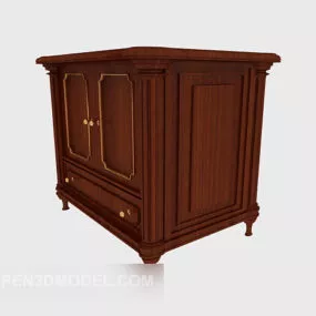 European Retro File Storage Cabinet 3d model
