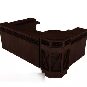 European Retro Hotel Building 3d model