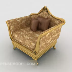 European Retro Pattern Sofa 3d model