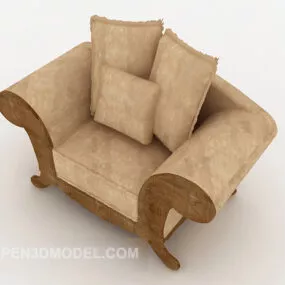 European Retro Single Sofa Design 3d model