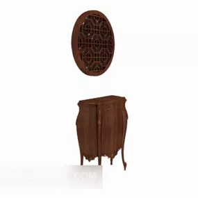 European Retro Traditional Hall Cabinet 3d model