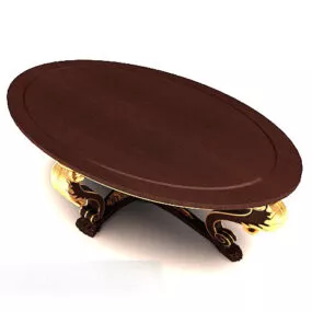 European Round Coffee Table 3d model