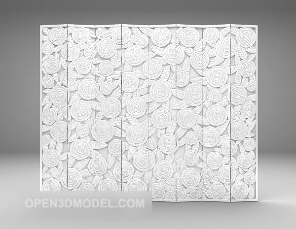European Screen White Color 3d model European Screen White Color 3d model
