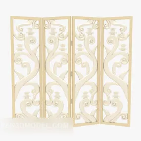 European Brass Screen Partition 3d model